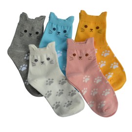 Jeasona Women's Cute Socks Cat Gifts for Women Fun Animals Funny Funky Cotton