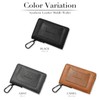 Naru Men's Bifold Wallet, Compact, Leather, L-Shaped Zipper, Includes Carabiner,