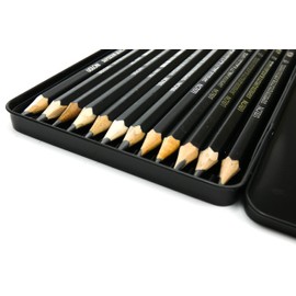 DAUMKINO® Pencil Set of 12 Quality Pencils Ultra Soft 8B to Hard 2H in Metal Box for Drawing, Designing, Quick Sketching and Hatching for Home and Travel