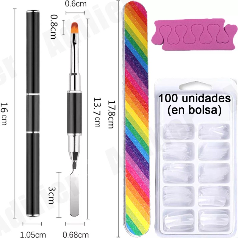Adilier Kit Gel De Extención De Uñas Esmaltes Mate Cepillo