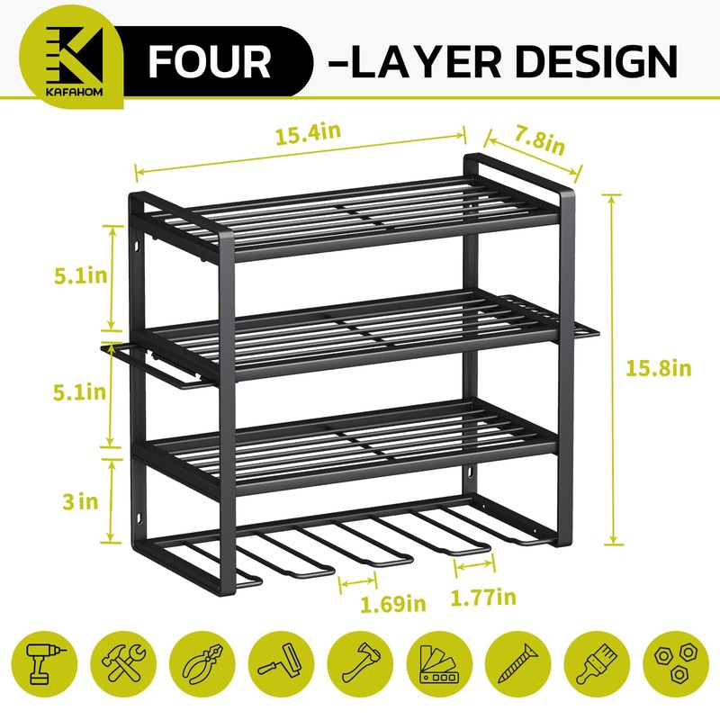 KAFAHOM Power Tool Organizer, Garage Tool Organizers and Storage,Drill Holder