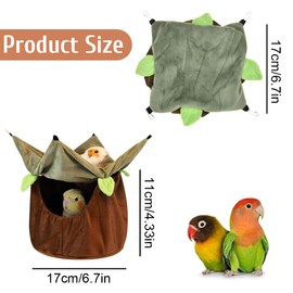 Hanging Hammock Bird Snuggle Cabin,Double Bird Nest Bed,Double Layer Bird Swing Hammock Nest Bird for Parrots Budgies Parakeet Cockatiels Lovebird