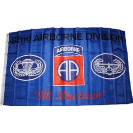 82nd Airborne Division "All American" 3x5 Blue Flag (Indoor / Outdoor)