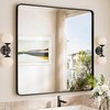 TokeShimi 36x36 Matte Black Bathroom Mirror,Bathroom Vanity Mirror Square,Tempered Glass,Black