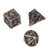 7pcs Copper Dice Set Polyhedral Hollow Clear Number Balancing Table