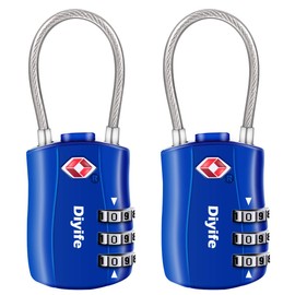 Diyife TSA Luggage Locks, [Newest Version][2 Packs] 3-Digit Security Padlock, Combination Padlocks, Code Lock for Travel Suitcases Luggage Bag Case etc.(Blue)