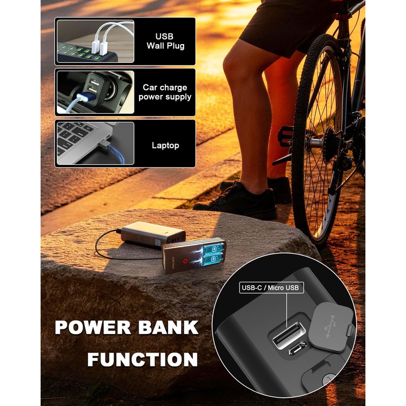 KASLIGHT 3000 Lumens Rechargeable Bike Light, Super Bright LED Bicycle