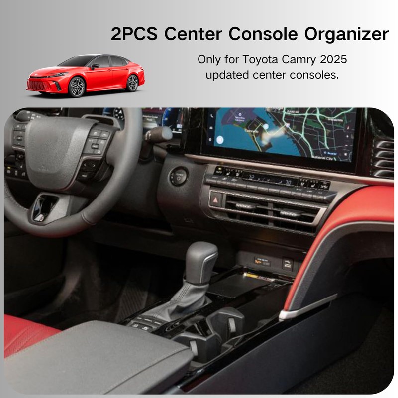 LBNCOBAG 2PCS Centre Console Organizer Compatible with 2025 Toyota Camry