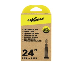 esKapad Unisex Youth, Bicycle Junior Air Tube, Inch x 1.95 Valve Presta, Children's Bike, Black, 24 pouces x 1.95 à 2.125