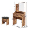 LIKIMIO Small Makeup Vanity Desk with Mirror and Lights, Vanity