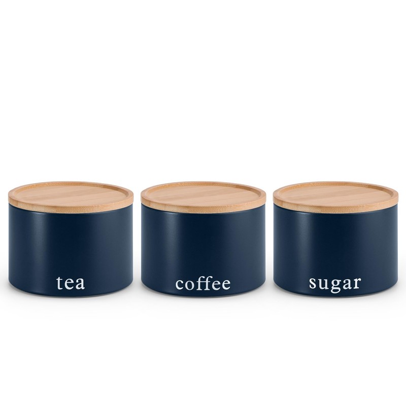 EHC Tea, Coffee, Sugar, Canister Set, Set of 3 Stackable