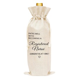 Registered Nurse Gifts for Women Men Nurse Wine Bags for Nurses Registered Nurse Graduation Gifts for Students Future Nurse Presents for Niece Daughter Best Friend Congratulations Wine Gift Bag