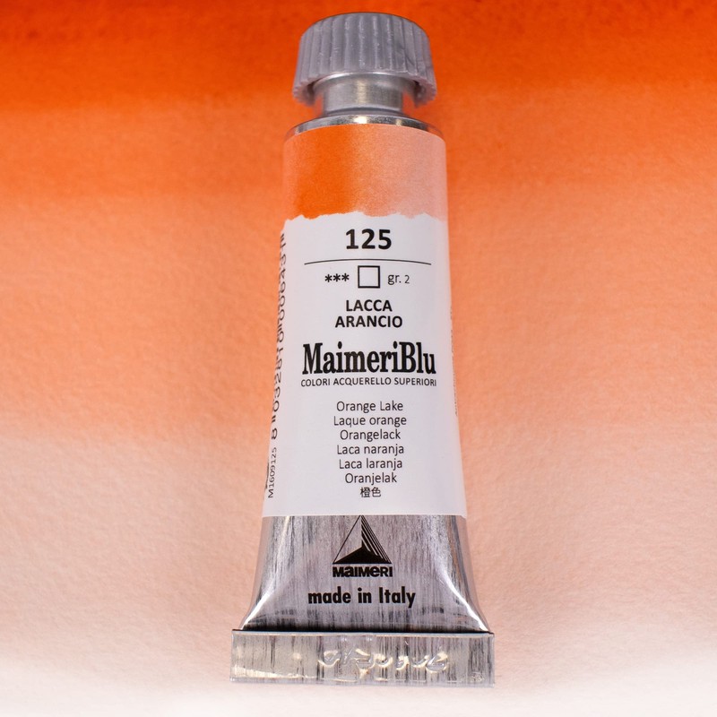 マイメリブルー 透明水彩絵具 単一顔料 オレンジレーキ12ml