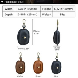 CONTACT’S FAMILY Case for Sony WF-1000XM5, Sony wf-1000xm5 Case, Portable Leather Earphone Protective Case Compatible with Sony WF 1000XM5 with Key Hook(Blue)