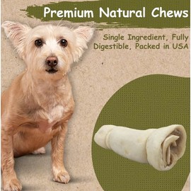 Top Dog Chews – 6” Roasted Beef Cheek Rolls, 5 Pack, Long Lasting Dog Bones for Aggressive Chewers, Rawhide Free Dog Treats (Roasted)