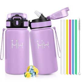 Mulbijeo Borraccia Termica Bambini 500 ML, Senza BPA, Bottiglia Termica, 18/8 Acciaio Inox, Borracce, Sottovuoto a Doppia Parete, BorraccIe Termiche con Cannuccia, Termos per Scuola, Sport