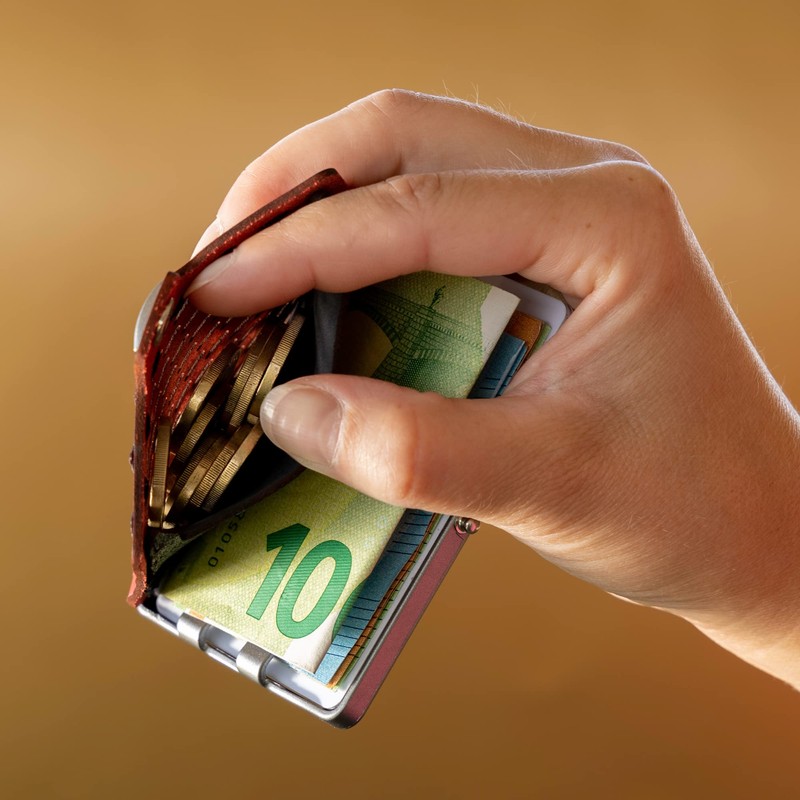 I-CLIP With coin compartment, red, Modern