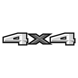 2 x White & Grey Matte Finish 4x4 3D Printed Carbon Fiber Universal Truck Bed Vinyl Decal