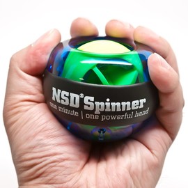 NSD Essential Blue Spinner Gyro Ball – Grip Strengthener for Forearms, Wrist & Hands – String Start Design, Up to 15,000 RPM – Portable Wrist Trainer & Workout Equipment– Ideal for Desk Workers, Athletes & Musicians