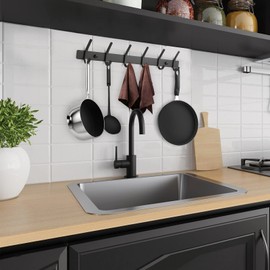 Wall Hooks-5 Tri Hangers Vertical Metal Rack Wall Mount for Hanging Coats Towel Hat Jacket Backpack Bag, Black