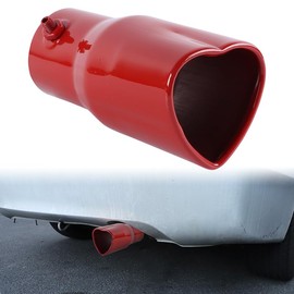Heart Shaped Auto Stainless Steel RED Rear Exhaust Pipe Tail Muffler Tip