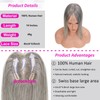YWGYWG Hair Toppers for Women Real Human Hair, Light Grey