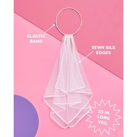 xo, Fetti Velo de decoración de despedida de soltera – velo de cristal plateado | despedida de soltera | regalo de novia para ser + decoraciones de compromiso