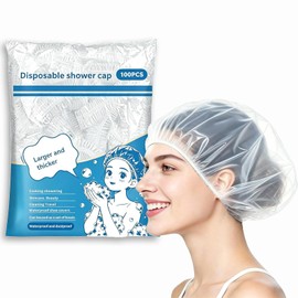 100Pcs Disposable Shower Caps Thick and durable, they remain fluffy and soft when worn and won’t flatten your hair. Ideal for showers, household chores, hotel stays, and spa treatments.