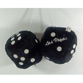Las Vegas Black Hanging Fuzzy Dice Ornament