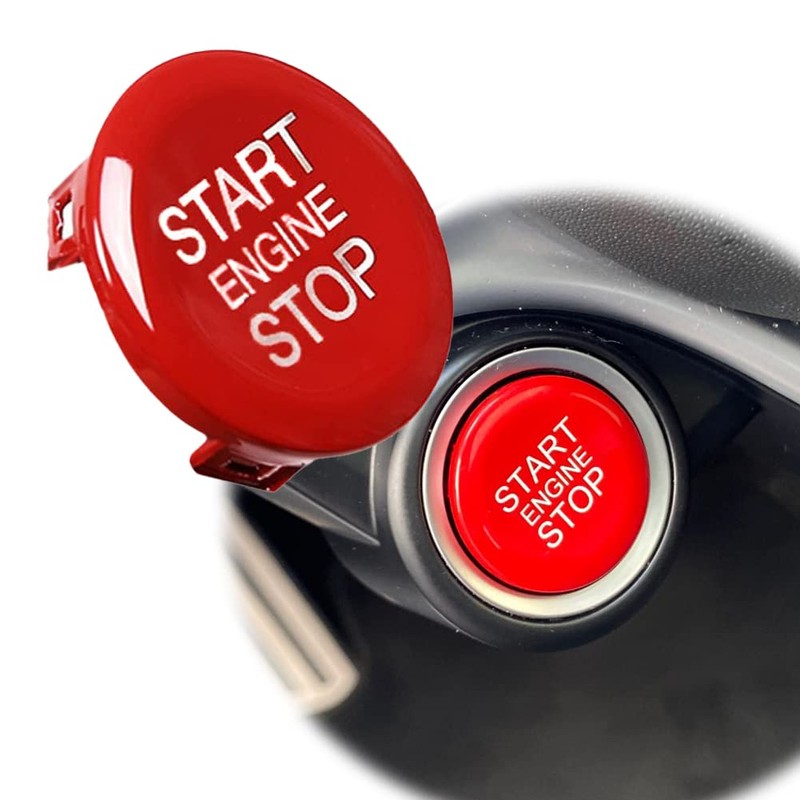 ANGELGUOGUO Red ABS Car Engine Start Stop Switch Button Cover
