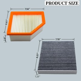 16546-6RA0A Engine Air Filter & Cabin Air Filter Combo Set Compatible With Nissan Vehicle Rogue 2021-2025 2.5L 1.5L Replace 27277-6RC0A 165466RA0A 272776RC0A