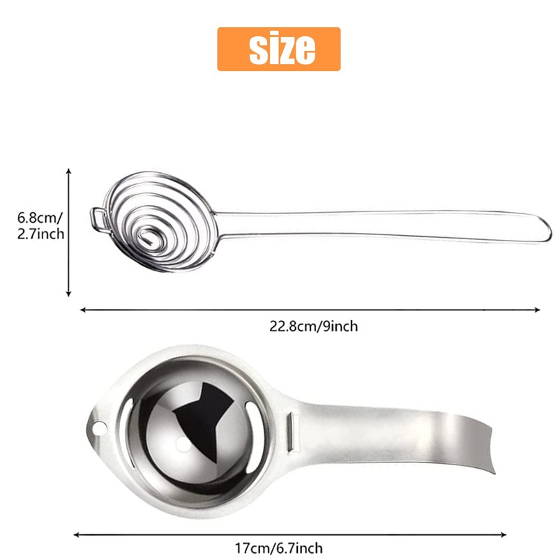 Amfrpar Pack of 2 Egg Separators, Egg Yolk Separator, Stainless