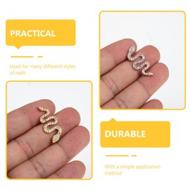 FRCOLOR 6pcs Snake Nail Gems Rhinestone Nail Decorations for Creative Manicure Art Elegant Chic and Beautiful