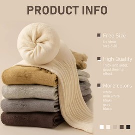 PLZSITDOWN Women Slouch Socks Knit Mid Calf Rib Tube Scrunchy Slouchy Crew Socks White