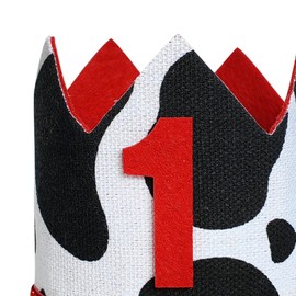 Baby 1st Birthday Crown Cow Hat, Birthday Party Decorations, Kids Party Props Shooting, Party Supplies (Cow)