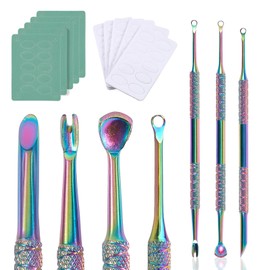 XEAOHESY 3 Pieces Color Titanium Stainless Steel Double-End Nail Cuticle Pusher Nail Art Pre-Treatment Cuticle Remover Tool With 10 Sheets Sandpaper Dead Skin Removal Nail Cuticle Remover Trimmer Pen