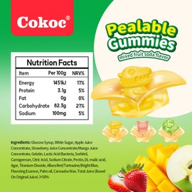 COKOC Peelable Gummy Mystery Cube– 3D Peeling Gummies Candy Individual Packaging 2.14oz Bag Fruit Peelable Candy Mothers day(Pack of 3)