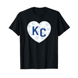 Blue Kc Heart Kansas City 2 Letter Kc Pattern Love KC Blue T-Shirt