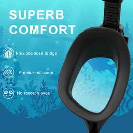 Emsina Kids Swim Goggles,Super Anti-Fog Swimming Goggles for Kids Age 7-12 Boys and Girls (BlackSmoke)