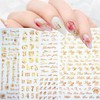 LANODO Nail Stickers, 8 Pieces, Alphabet, 3D, English Letters, English,