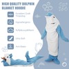PADTIC Dolphin Wearable Blanket,Dolphin Blanket Hoodie Onesie,Soft Cozy Dolphin Sleeping