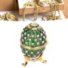 Egg Trinket Box Zinc Alloy Sparkling Rhinestone Exquisite Elegant Metal