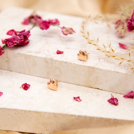 Carissima Gold Women's 9ct Rose Gold 9.5mm x 10mm 3D Polished Heart Stud Earrings, Gold