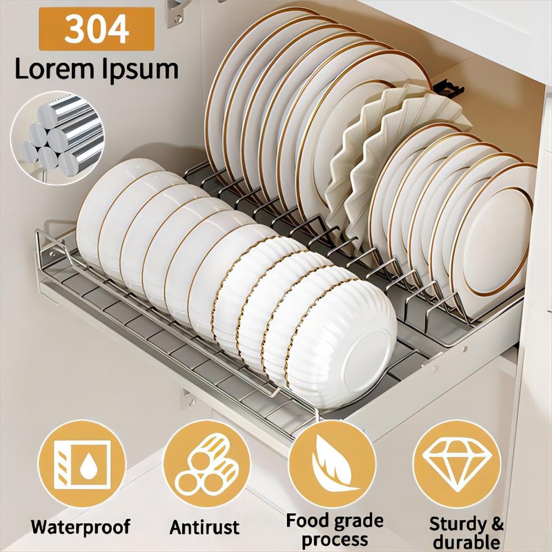 ZHOHO TANT Pull Out Cabinet Organizer Fixed with Adhesive Nano