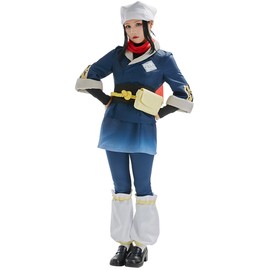 haikyuu Women Anime Kawaii Cosplay Costume Blue with Complete Accessories Waist Corset Legging Scarf Headscarf (x-large)