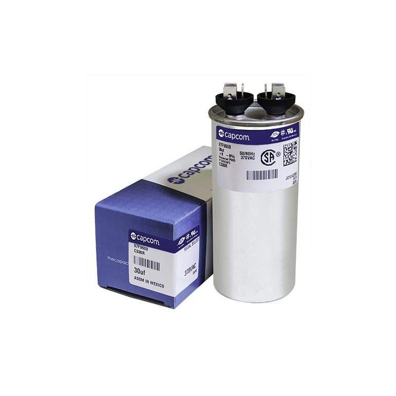 97F9608 30 uf MFD 370 Volt VAC - Replacement Round