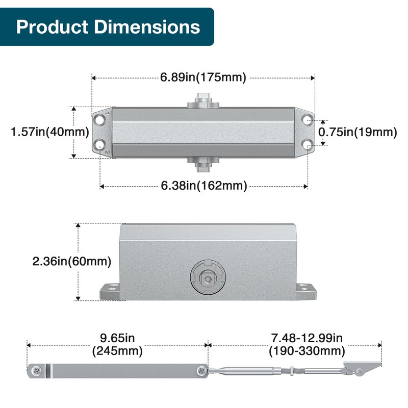 Calzibeno Automatic Door Closer, Door Closer for Home