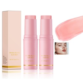 2PCS Pink Collagen Stick for Face & Lips – Deep Wrinkle Filler – Hydrating Lip Balm for Fine Lines & Wrinkles Lifting Tightening Balm Stick Portable Twist-Up Multi Collagen Cream