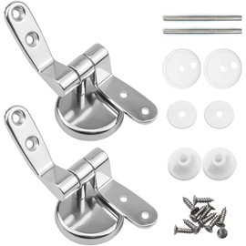 ZFYQ Toilet Seat Hinges, 1 Pair Replacement Stainless Steel Hinges for Toilet Seat Cover Lid Universal Accessories