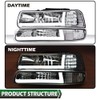 LQI Headlight Assembly Compatible with Chevy Silverado 1500 2500 1999-2002/Fit
